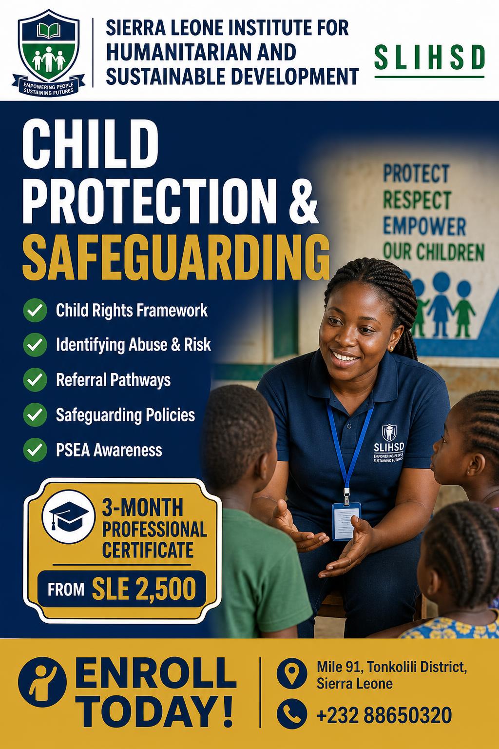 Poster for the SLIHSD Child Protection and Safeguarding certificate